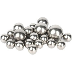 Aqxypas 10-50 Stück Massive Kugeln aus Edelstahl 304, Durchmesser 0,5/0,8/1/1/1,1/1,2/1,5/2/2/2,381/2,5/3/3/3,5/4-23 mm, Präzisionskugeln aus glattem Lagerstahl(50pcs,3.175mm)