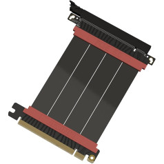 LINKUP - AVA5 PCIE 5.0 Riser kabelis | Ateičiai atsparus 5 kartos GPU vertikalus montavimas | x16 128GB/s greitis | PCIe 4.0 WRX80/WRX90E Silverstone Fortress Mini-ITX suderinamas | Tiesus juodas 10cm