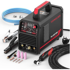 YESWELDER TIG suvirinimo aparatas su impulsais 205 Amp, didelis LED ekranas, 230 V ARC/DC TIG/PULS TIG 3 in 1 TIG suvirinimo aparatas