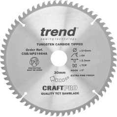 Trend CSB/AP21664A Craft Blade TCP 216 mm x 64 T x 30 mm