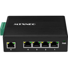 POE jungiklis 5 prievadų Gigabit Industrial DIN-Rail 30W / prievadas Nevaldomas POE tinklo jungiklis