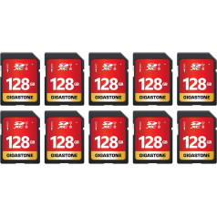 Gigastone 128GB SDXC atminties kortelė 10 Pack UHS-I U1 Class 10 iki 80MB/s, skirta 