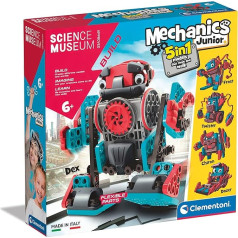 Clementoni 61360 Mechanic Junior judančių robotų konstravimo rinkinys, mokslinis, dovana 6 metų vaikams, STEM žaislai, angliška versija, įvairiaspalvis