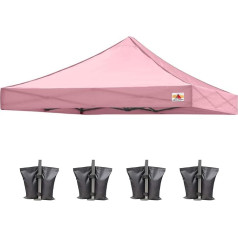 ABCCANOPY Iššokančios pavėsinės keičiama danga pavėsinei 3 x 3 m, 100 % atspari vandeniui, pasirinkite daugiau nei 18 spalvų, 4 x svorio maišeliai (termiškai užklijuotos siūlės)