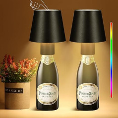 DEECOZY Nuimamas ir nuimamas butelio šviestuvas, LED stalinis šviestuvas su USB prievadu ir 5200 mAh baterija 3000 K + RGB reguliuojamas butelio viršutinis šviestuvas IP54 vandeniui atsparus LED butelio šviestuvas