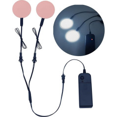 YnGia 2 vienetai 50 mm šviečiančios LED akys EL skydelio šviesa Elektroluminescencinė El lapų skydelio šviesa Apvalus 