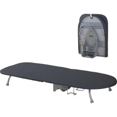 Maža sulankstoma lyginimo lenta, kompaktiška mini lyginimo lenta, sulankstoma lyginimo lenta, mini lyginimo lenta su lyginimo stovu, mini lyginimo lentos stalas su juodu lyginimo lentos dangčiu, 89 cm x 33 cm