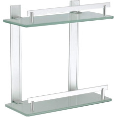 MSV Tabarca - 2 lygių lentyna iš aliuminio ir stiklo, 30 x 13 cm