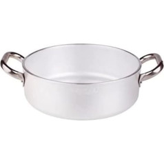 Pentole Agnelli Schmorpfanne aus Aluminium mit 2 Griffen, Edelstahl 34 cm