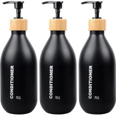 Šampūno ir kondicionieriaus dozatorius pakartotinai užpildomas 500 ml dušo muilo dozatorius su siurbliu, skirtas viešbučiui, namų vonios kambariui, virtuvei, kelionėms, dušo geliui, losjonui, juodam paketui, 3 vnt.