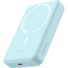 Magnetinis mini indukcinis powerbankas 10000 mAh 30W + USB-C kabelis - mėlynas
