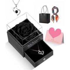 GOICC Ewige Rose Infinity Rosen Valentinstag Mit Ich Liebe Dich Halskette Geschenke Für Frauen Mama Oma Ehefrau Freundin Geschenk Zum Valentinstag Sie Rosenbox Zum Muttertag Hochzeitstag Geburtstag