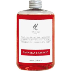 HYPNO CASA - Kambarių kvapų difuzorių pildymo pakuotė, 500 ml (cinamonas ir apelsinas)