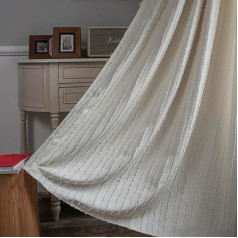 Tospass Boho Shabby Chic megztos užuolaidos nepermatomos su rankų darbo siuvinėjimo kutais 2 smėlio spalvos baltos spalvos užuolaidos derliaus užuolaidos iš mikropluošto užuolaidos gyvenamajam kambariui miegamojo užuolaidos 140 x 160 cm