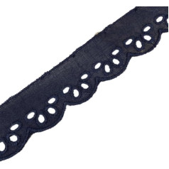 Blausky 3 cm x 5 jardų derliaus Spitzenband Borte aus Baumwolle Gewelltes Band Spitzenborte Dekoband Zierband Geschenkband, für Nähen Handwerk Karten Scrapbooking Geschenkbox Deko, Schwarz