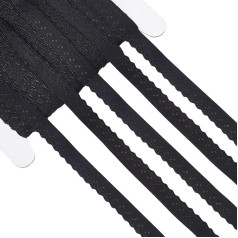 GORGECRAFT 25Yds Elastinis nėrinių apdaila 10 mm pločio Tempiamas kraštas Apatinio trikotažo apdaila Drabužių juosta Nėrinių nėrinių virvelės dirželis, skirtas 