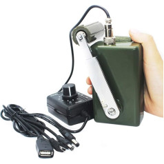 HUABAN Nešiojamasis rankinis rankinis generatorius su didelės galios įkrovikliu, skirtas lauko mobiliojo telefono kompiuterio įkrovimui 30 W / 0-28 V su USB kištuku (žalias generatorius + nuolatinės srovės reguliatorius)