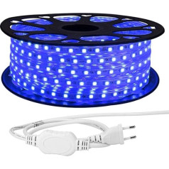 LE 25 m 230 V RGB LED juostos šviesa, 5050 SMD LED juostos šviesa, įvairiaspalvė, reguliuojamo ryškumo, atspari vandeniui IP65, skirta Kalėdoms, vakarėliams ir vestuvėms puošti lauke ir patalpose