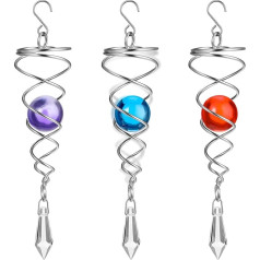 3 Stück Gazing Ball Spirale Schwanz Spirale Schwanz Dekoratyvinis vėjo šuoras vidaus ir patalpų dekoravimui, 18 cm