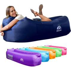 WEKAPO Pripučiamasis gultas Oro sofa Hamakas Nešiojamasis vandeniui atsparus anti oro nutekėjimo dizainas Idealiai tinka kiemui, ežerui, paplūdimiui, kelionėms, stovyklavimui, piknikams ir muzikos festivaliams Tamsiai mėlyna