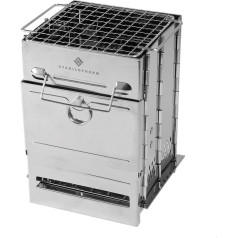 STABILOTHERM Nerūdijančio plieno medžio anglių kepsninė Camping Outddor Sulankstomas mobilus grilis Camping Grill Lauko grilis Camping Grill Labai stabilus ir taupantis vietą