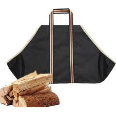 Ruwshuuk Firewood Carrier Bag Vandeniui atsparus vidaus malkų laikiklis su rankenomis 71x45cm malkų laikymo krepšys Židinio viryklės priedai