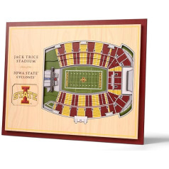 YouTheFan StadiumView Washington State Cougars 5 Ply 3D Wall Art, Team Colours, One Size