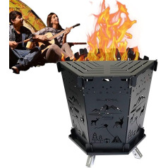 Wyttuubv Kuprinė stovyklavimo krosnelė, nešiojama stovyklavimo krosnelė | BBQ stovyklos krosnelės Mediena kūrenamas kuprinės degiklis, lengvas kuprinės stovyklavimo degiklis, stovintis prie laužo, skirtas kelionėms, piknikams ir
