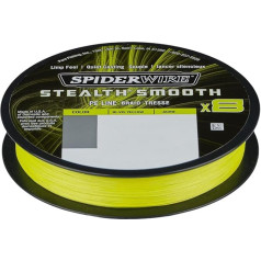 Spiderwire Stealth Smooth 8 New 2020, 150 m, geltonos spalvos, 8 krypčių pintas lynas su mikro danga, 0,06 mm - 0,39 mm, 5,4 kg - 46,3 kg, atsparus trinčiai (150, 0,07 mm - 6,0 kg)