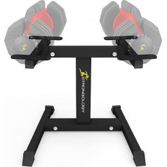 Strongology Heavy Duty plieno reguliuojamas erdvę taupantis reguliuojamas hantelių stovas