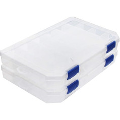 2 pakuotės didelės plastikinės saugojimo dėžės su nuimamais skirtukais