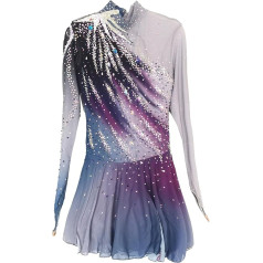 Hynyjxjy Profesionalus dailiojo čiuožimo suknelė mergaitėms Backless Ritminės sporto gimnastikos leotards moterims Pilnas Diamond čiuožimo drabužiai Gradientas Lauko sporto kostiumas