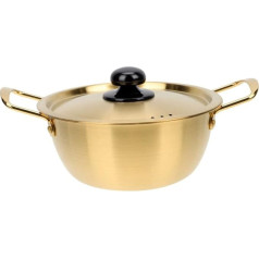 SHOWERORO Momentinių makaronų puodas Ramen makaronų virimo puodas Stovyklavimo orkaitės keptuvė su nepridegančiu dangčiu Keptuvė su dangčiu Mažas makaronų puodas Sriubos puodas Viryklė Auksinis nerūdijantis plienas