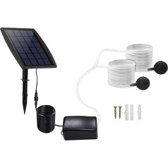 Saulės deguonies siurblys, 2,5 W 6 V saulės tvenkinio aeratorius, 3 darbo režimai Saulės deguonies siurblys su 1800 mAh baterija, tyliai reguliuojamas akvariumo oro siurblys, deguonies siurblys tvenkiniui, sodo tvenkiniui, lauko žvejybai