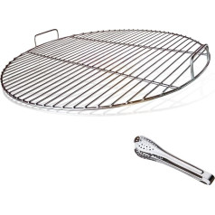 huanniu 304 nerūdijančio plieno apvalios kepimo grotelės su rankena, 54,5 cm skersmens, skirtos 57 cm ilgio anglių kepsninėms, pvz., 