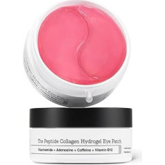 COSRX Peptide Collagen Hydrogel Eye Pads with Caffeine for Dark Circles, Reduces the Volume of Bags and Puffiness, Anti-Wrinkle Eye Pads, Korean Skincare, Pack of 60