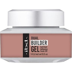 IBD Dual Builder Gel - Warm Nude - minkštas gelis ir klijavimo gelis ilgalaikiam nagų priauginimui - švelniai nuimamas, kietinamas UV/LED spinduliais - 14g