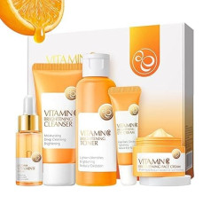 Odos priežiūros dovanų rinkinys paauglėms mergaitėms - vitamino C odos priežiūros rinkiniai ir rinkiniai - nuo senėjimo saugantys dovanų rinkiniai moterims, lepinančios dovanos jai su valomuoju toniku - veido kremu