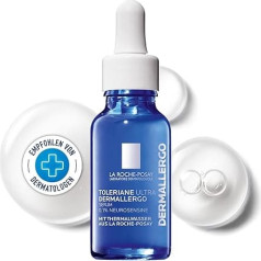 La Roche Posay Toleriane Ultra Dermallergo serumas, intensyvus raminamasis serumas alergiškai jautriai odai, su hialuronu ir neurosensinu, skirtas alergiškai ir reaktyviai odai, 20 ml