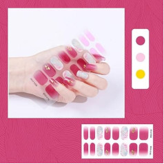 Halbgehärtete Gel Nagelaufkleber/LED Lampe Erforderlich 16 Gel Nagellack Wraps Modisches Gel Nagelkunstaufkleber Für Frauen