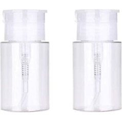 LASSUM 2 vnt. 100 ml plastikinis siurblio dozatorius Tuščias buteliukas, nustumiamas žemyn nagų lako šalinimo siurblio buteliuko dozatorius su apverčiamu dangteliu