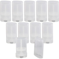 10 vnt. 15 ml tuščių pakartotinai užpildomų plastikinių ovalių lūpų blizgesio balzamo vamzdelių, skirtų užpildyti dezodorantą, kapišoną, lūpų balzamą, lūpų dažus ir kt.