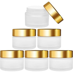 Stiklinis kremo indelis, 30 ml, matinis stiklas, skaidrus, tuščias, pakartotinai užpildomas, kosmetinės talpyklos, buteliukai akių veido kremui, makiažo pagrindui, tepalui, biriai pudrai, akių šešėliams, losjonui (metalinis oranžinis), metalini