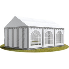 TOOLPORT Marquee 4x6 m ugniai atsparus sunkus PVC su GROUNDBAR Party Wedding Tent Garden PREMIUM pilkai baltos spalvos
