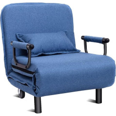 Costway 3 in 1 sulankstoma sofa lova Sulankstoma lova Chaise Longue Sulankstoma kėdė Sofa lova su reguliuojamu atlošu, įskaitant pagalvėlę, idealiai tinka miegamajam, svetainei, biurui