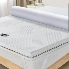 Bedstory Viengubas antčiužinys 80 x 190 cm su geliu / bambuko anglimi / žaliąja arbata / lioni variu, dvigubas 5 cm atminties putų antčiužinys, kvėpuojantis čiužinio apmušalas