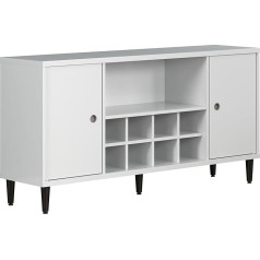 Trendteam Smart Living - Evolution - Komoda - Balta/ tamsiai ruda - Komoda - (plotis x aukštis x gylis) 136 x 70 x 36 cm - Surenkama be įrankių - Keičiamos durelės - Metalinės kojelės - Komplekte yra 8 vyno