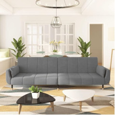 Zqqlvoo Grindų sofa Svetainės svetainės baldai Sofa lova 2-vietė su 2 pagalvėlėmis Šviesiai pilkas aksomas Svetainės miegamasis Miegamasis Namų kinas