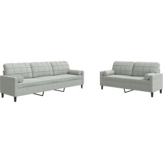 ‎Vidaxl vidaXL Sofos komplektas 2 dalių minkšta sofa su pagalvėlėmis, svetainės sėdimųjų vietų komplektas, poilsio sofos fotelis, šviesiai pilkas aksomas
