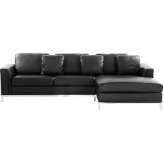 Beliani Kampinė sofa L formos kairės rankos modernios odos gyvenamasis kambarys Oslo